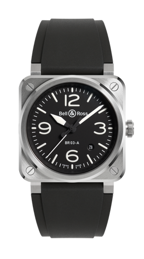 [BR03A-BL-ST/SRB]  Bell & Ross - BR 03 Black Steel