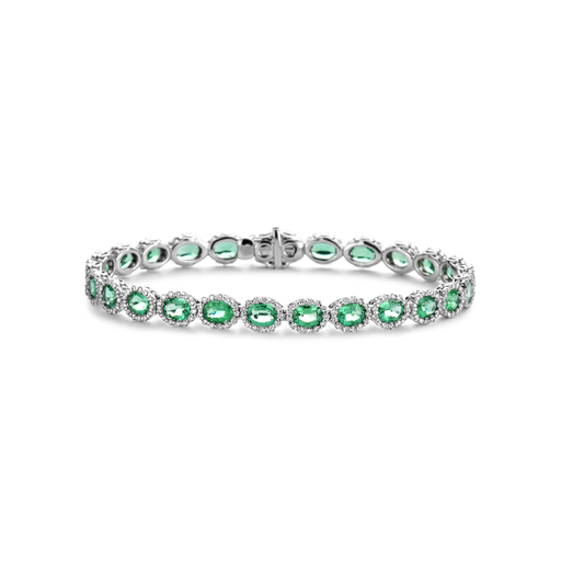  JBS - Bracelet White Gold Emerald + Brilliant