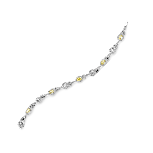 [JBS-MB-6/2330]  JBS - Tennis bracelet brilliants and yellow pears