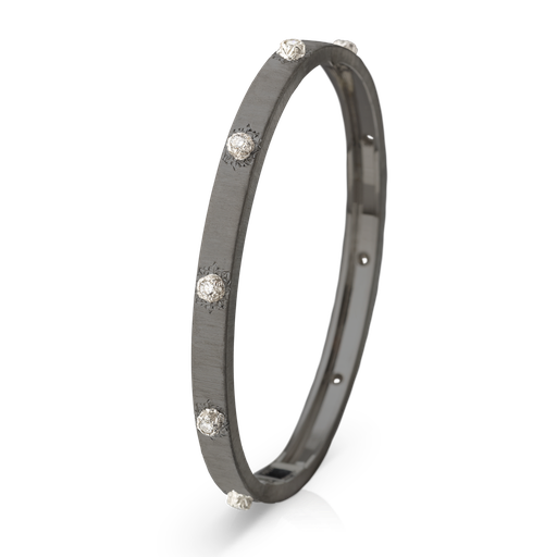 [JAUBRA012780]  Buccellati - White Gold DLC Macri Bangle with 10 diamonds