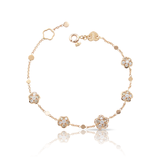 [16145R]  Pasquale Bruni - Figlia dei Fiori Bracelet in Pink Gold with White and Champagne Diamonds