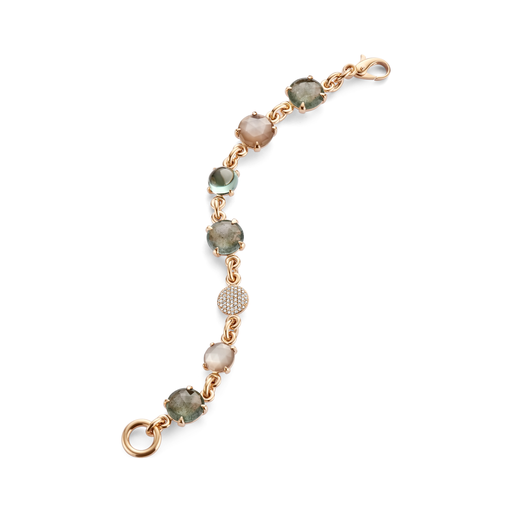 [8AR3965MIX11CBR]  Bron - Catch bracelet with Champagne brilliants, indigolite, beryl