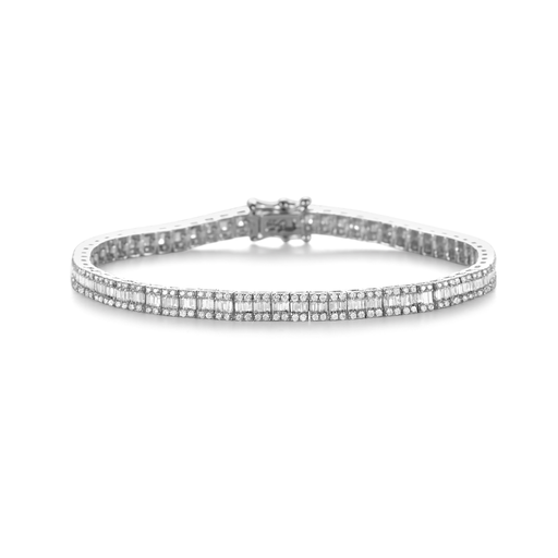 [JBS-SAD-P022891]  JBS - Bracelet White Gold set with Baguette and Brillants