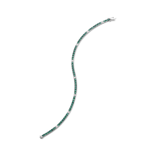 [JBS-DG-10659/0*SSM]  JBS - Tennis bracelet with emeralds and diamonds