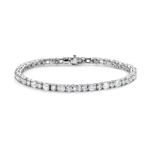 [JBS-IG-5260PX]  JBS - Tennisbracelet with Brilliant and Emerald cut diamonds