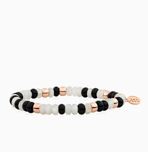 [8AR3985MIX71]  Bron - Reflex Bracelet with Onyx and Moonstone