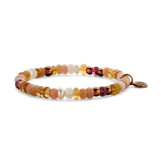 [8AR3985MIX72]  Bron - Reflex bracelet with gemstones and gold ornaments