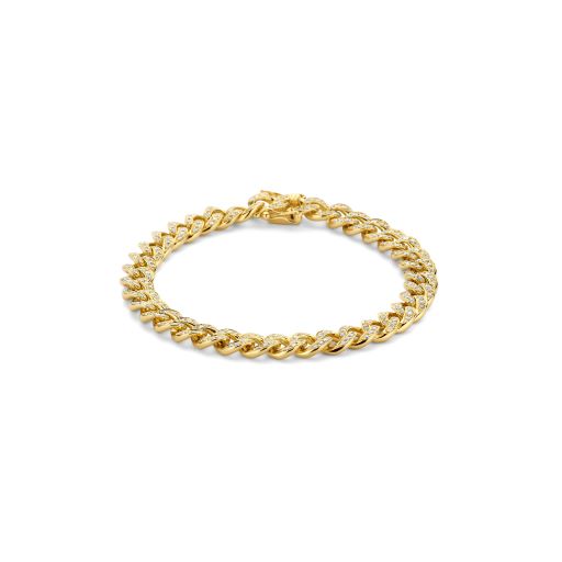 [JBS-IG-BR5481PGWH4-17.5]  JBS - Pavé Gourmette Bracelet