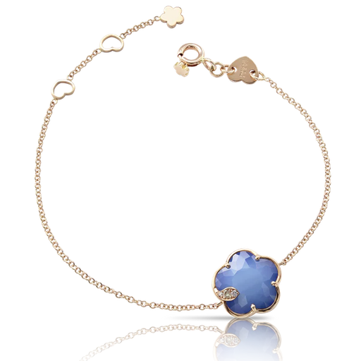 [16134R]  Pasquale Bruni - Petit Joli Bracelet in Pink Gold with Blue Moon (White Agate and Lapis Lazuli doublet), White and Champagne Diamonds