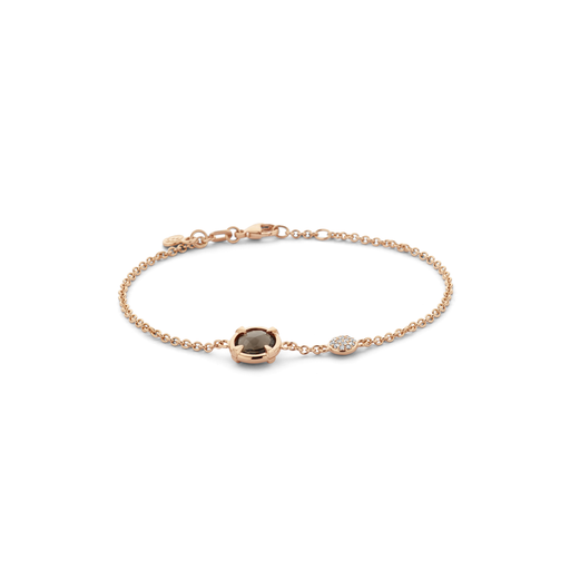 [8AR4011SQBBR]  Bron - Mira Mira Bracelet in Pink Gold with Smoky Quartz and Diamonds