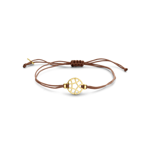 [8AR3990]  Bron - Cord Bracelet with Pink Gold