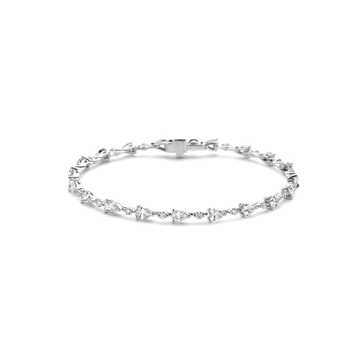 [JBS-IG-BR5781PBWH3-17.5]  JBS - Tennis Bracelet with Pear and Round-Cut Diamonds