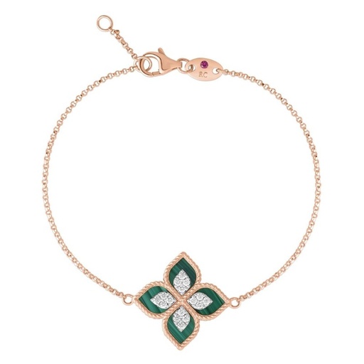[ADV888BR1837_01]  Roberto Coin - Princess Flower Bracelet with Malachite