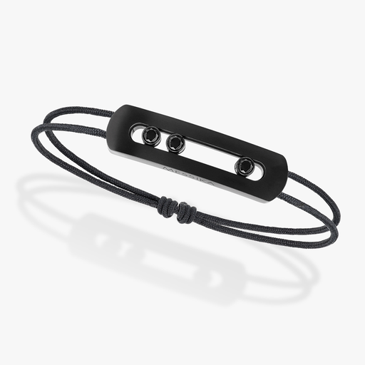 [12534]  Messika - Black Move Titanium Cord Bracelet XL