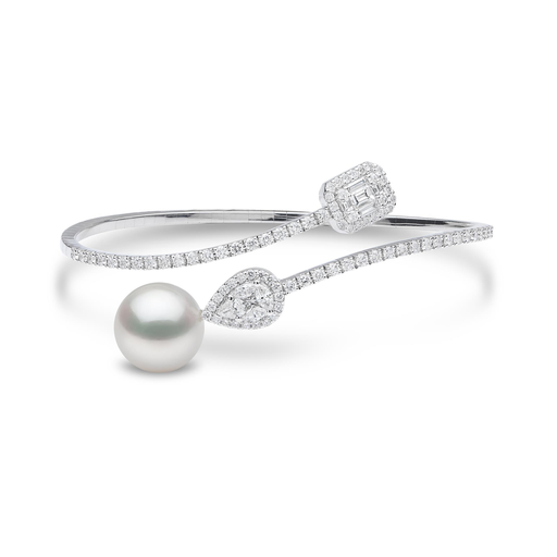 [QYB2375-7W-DFZ]  Yoko London - Whitegold bracelet with diamonds and a pearl
