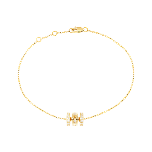 [328721]  Dinh Van - Pulse paved 3 rows bracelet