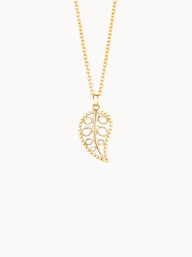 [P-IND-Leaf-s-yg]  Tamara Comolli - INDIA Leaf pendant small 18K yellow gold