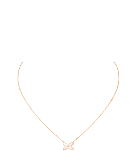 [82930]  Chaumet - Jeux de Liens pendant in rose gold, set with mother-of-pearl and a brilliant-cut diamond.