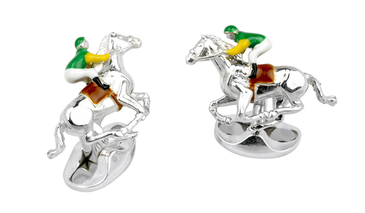  Deakin & Francis - cufflinks silver jockey