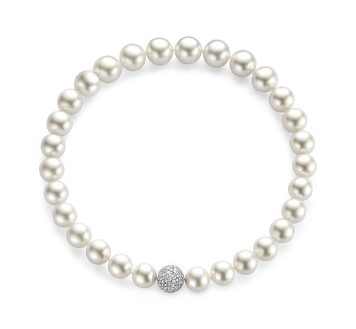  JBS - pearl necklace with diamond clasp