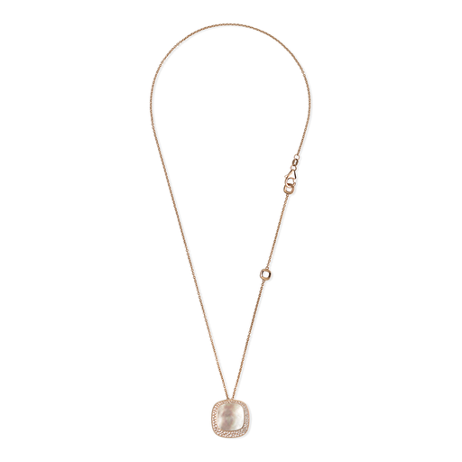  Roberto Coin - Hanger + ketting carnaby street pink gold nacre + bril.