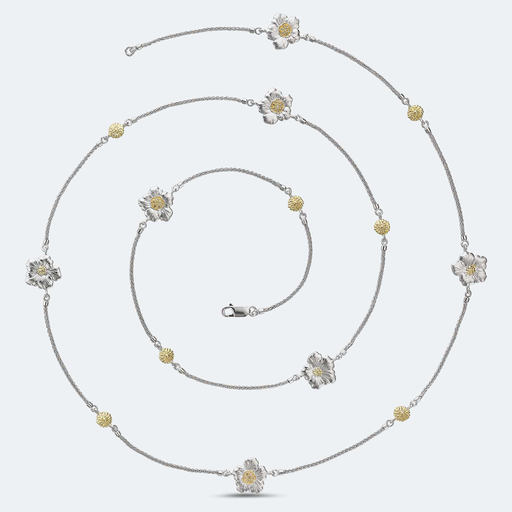 [JAGNEC013549]  Buccellati - sautoir silver with gold and diamonds