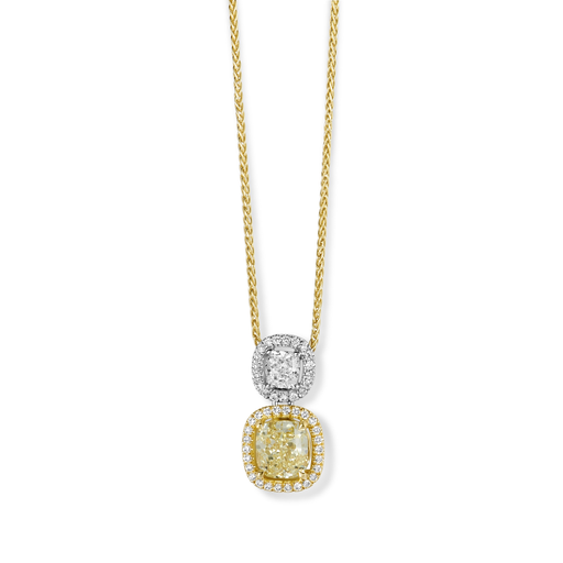 [JBS-MB-7/2742]  JBS - Necklace with Double Solitaire Pendant