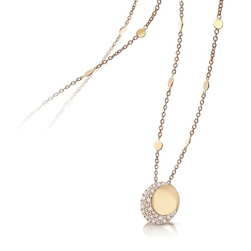 [16174R]  Pasquale Bruni - Luce XL Pendant Necklace in Pink Gold with Diamonds