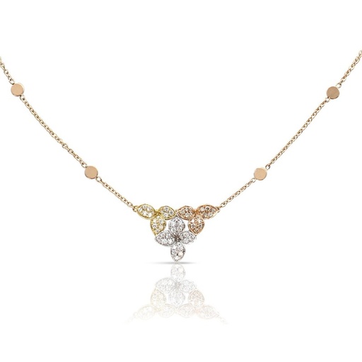 [16280BGR]  Pasquale Bruni - Tricolor Ama Pendant Necklace with White and Champagne Diamonds