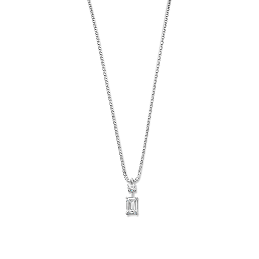 [JBS-MB-1/3732]  JBS - White gold Pendant set with emerald and brilliant  cut diamond