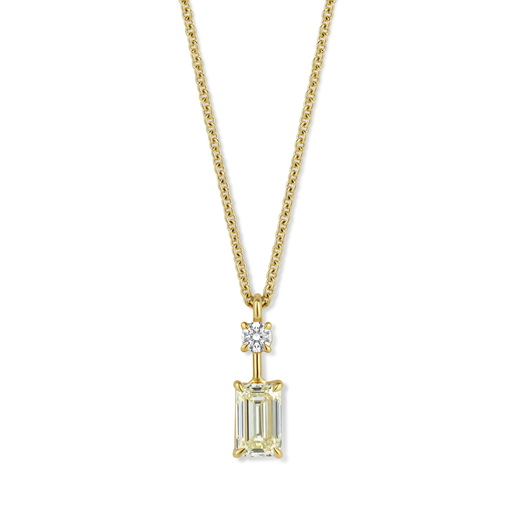 [JBS-MB-1/5411]  JBS - Pendant in Pink Gold with emerald cut and one brillant Diamond