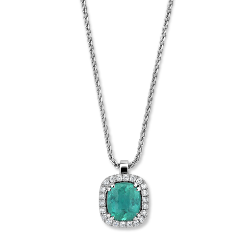 [JBS-MB-1/4265]  JBS - Whitegold pendant with emerald and diamonds