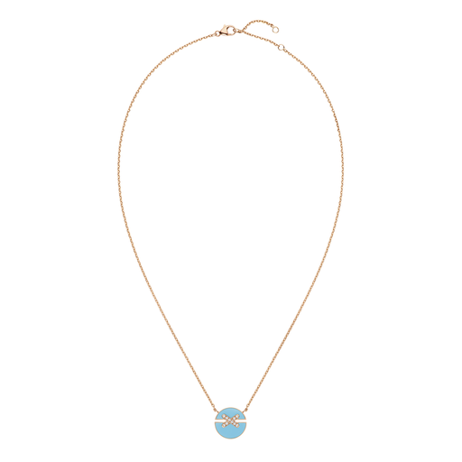 [84956]  Chaumet - Small Pendant in Pink Gold and Turquoise with Diamonds