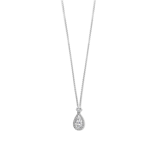 [JBS-MB-2/1243]  JBS - Whitegold pendant with brilliant & pear
