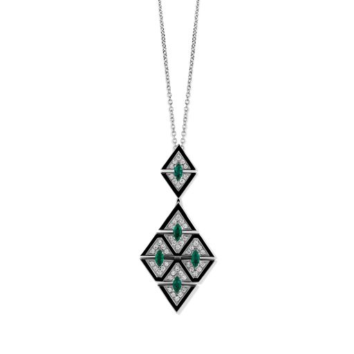[JBS-NIA-N8800S]  JBS - Pendant with Diamonds & Emeralds