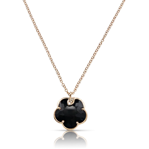 [16136R]  Pasquale Bruni - Petit Joli Necklace in Pink Gold with Onyx, White and Champagne Diamonds