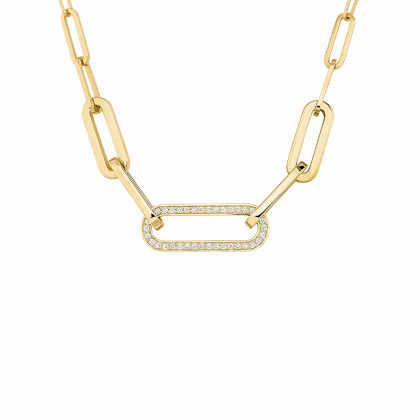 [660321]  Dinh Van - Maillon L Necklace in Yellow Gold & Diamonds