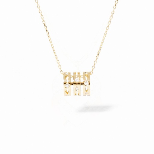 [628511]  Dinh Van - Pulse Pendant in Yellow Gold with Diamonds