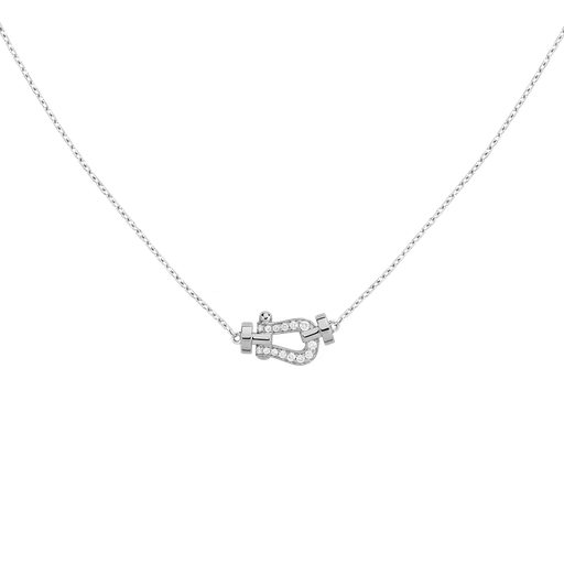 [7B0281]  Fred - Force 10 Small Necklace in White Gold with Diamonds