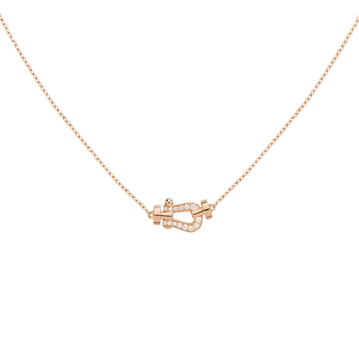 [7B0280]  Fred - Force 10 Necklace small in pink gold with diamonds