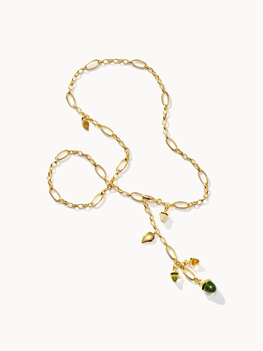 [N-M-Del51-RF-p-yg]  Tamara Comolli - Necklace MIKADO Delicate 51 cm 'Rainforest' with Diamond Pavé 'Rainforest' with Diamond Pavé