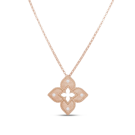 [ADR777CL2803]  Roberto Coin - Venetian Princess Pendant in Pink Gold with DIamonds