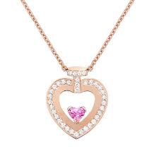 [7B0301]  Fred - Pretty Woman Necklace in Pink Gold with Pink Sapphire and Diamonds