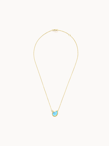 [N-Sig-2Dr-ToSw-pyg]  Tamara Comolli - Necklace SIGNATURE 2 Drops Swiss Topaz / Diamond Pavé Swiss Topaz and Diamond Pavé