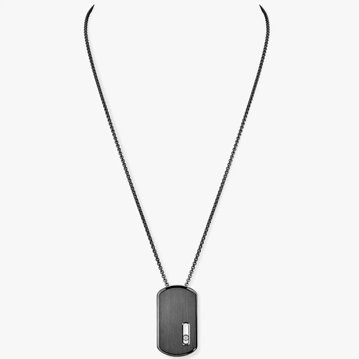 [13194]  Messika - Move Titanium Graphite LM Pendant Necklace