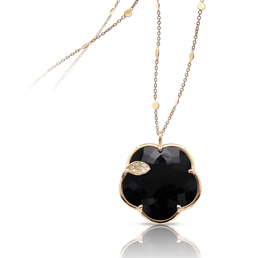 [16327R]  Pasquale Bruni - Ton Joki Necklace in Pink Gold with Onyx