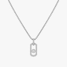 [13680]  Messika - So Move Natural Titanium Pavé Pendant