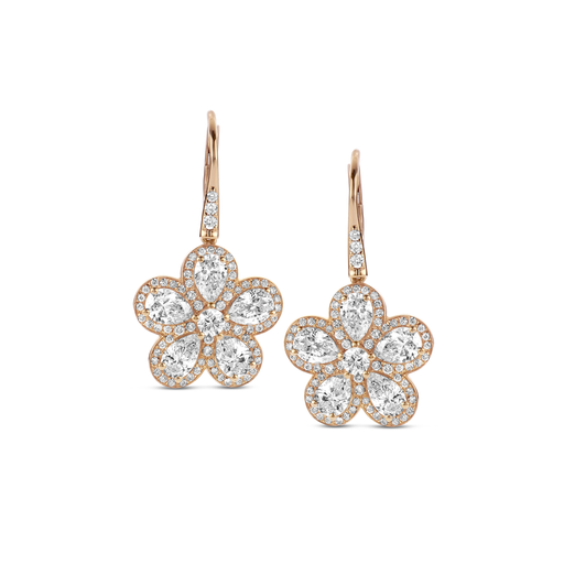  JBS - earrings pink gold flower set