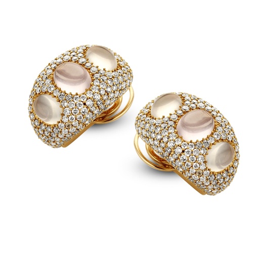  JBS - Earrings with diamonds and quartz