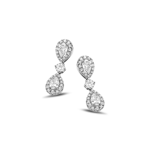  JBS - Earrings with pearshape diamonds